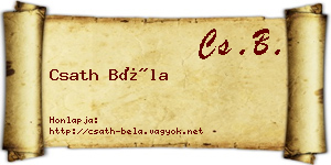 Csath Béla névjegykártya